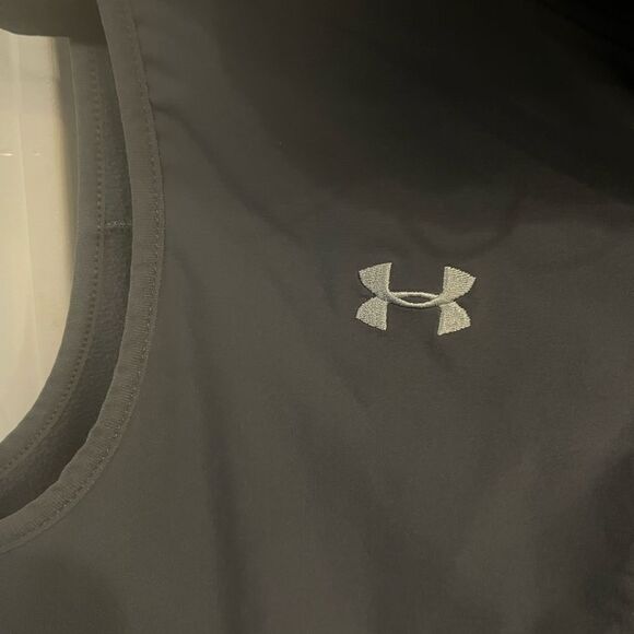 Under Armour Navy Vest Gray ColdGear Hooded Fleece Vest - Picture 3 of 8